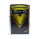 ZIPPO HARLEY DAVIDSON YELLOW, BRUSHED CHROME