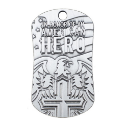 Shields of Strength in Honor of an American Hero Antique Finish Dog Tag Necklace