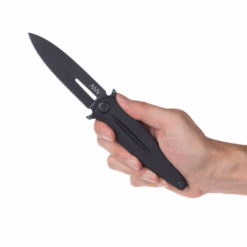 ANV Knives Z400 – DLC Black / Plain Edge, Dural / Liner Lock (Model ANVZ400-010)