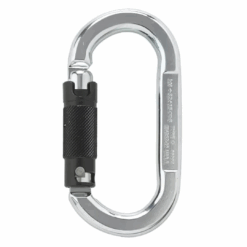 AustriAlpin OVALO ID 3‑Way Auto‑Lock Carabiner – 24 kN (Silver & Black | Models KA35B3‑G‑ID, KA35B3‑X‑ID)