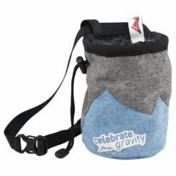 AustriAlpin CELEBRATE GRAVITY™ Chalk Bag – Blue/Grey | Durable Climbing Chalk Pouch with Drawstring Closure (Model ZB01BG)