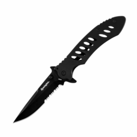 Remington FAST Series Folding Knife – Assisted Opening Clip Point Blade | Black Tactical EDC (Model R20003-B)