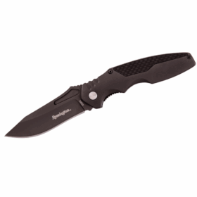Remington Tactical Series Folding Knife – Assisted Opening Drop Point Blade | Black EDC (Model R30002-B)